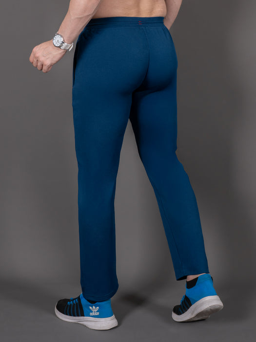 Men Blue Solid Cross pocket Straight fit joggers