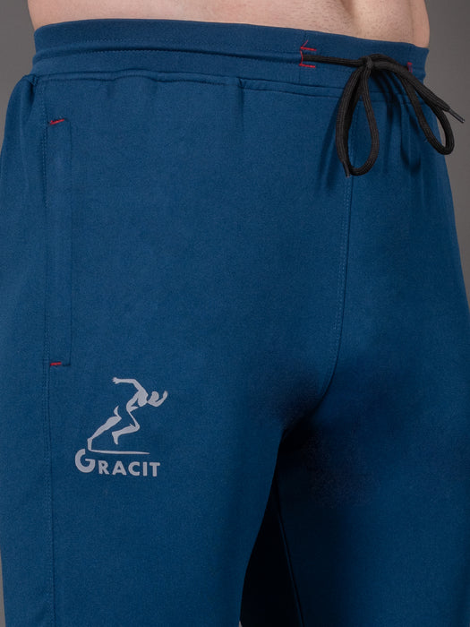 Men Blue Solid Cross pocket Straight fit joggers