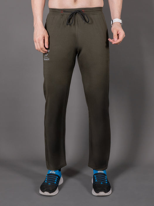 Men Olive Solid Cross pocket Straight fit joggers