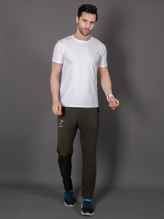 Men Olive Solid Cross pocket Straight fit joggers