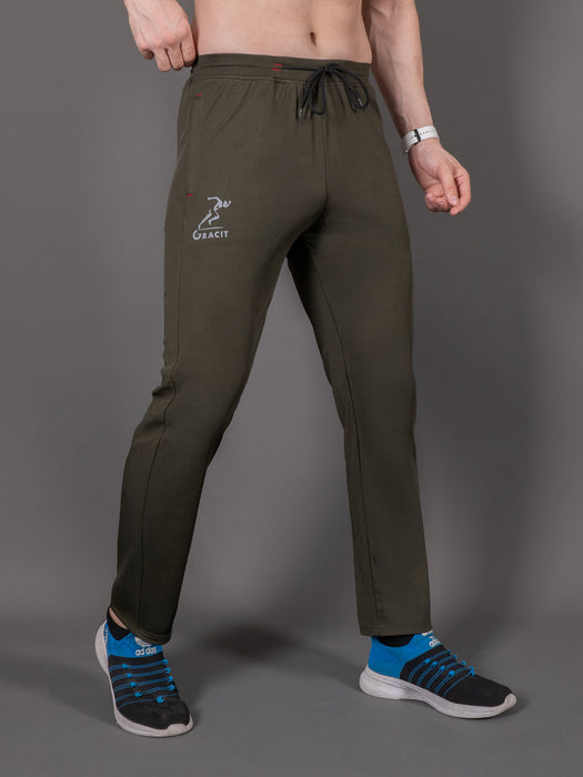 Men Olive Solid Cross pocket Straight fit joggers