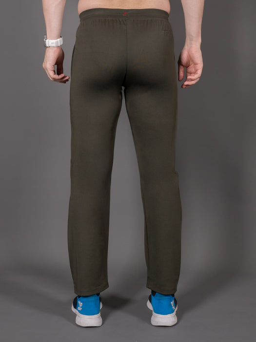 Men Olive Solid Cross pocket Straight fit joggers