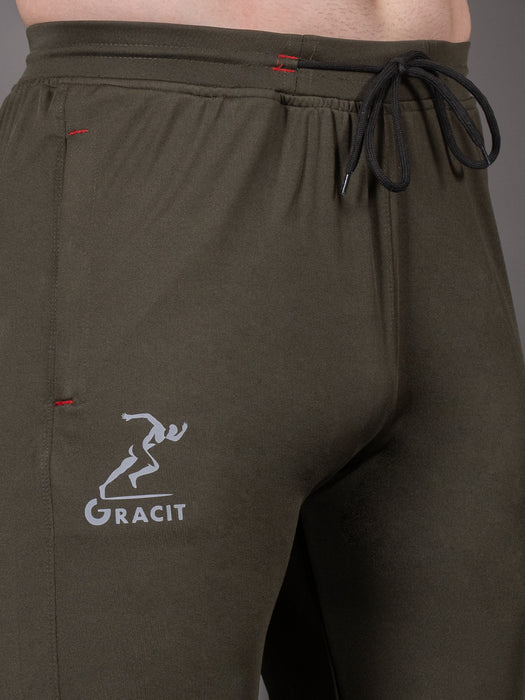Men Olive Solid Cross pocket Straight fit joggers