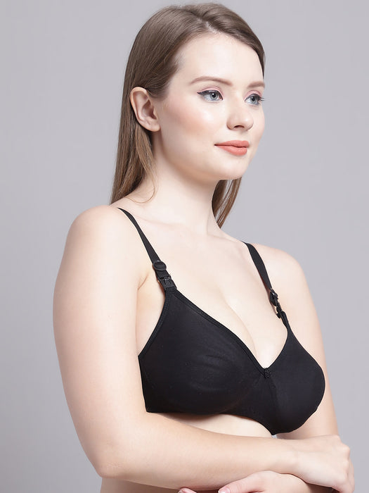 Women Black Non-Padded Cotton lycra Fidding Bra