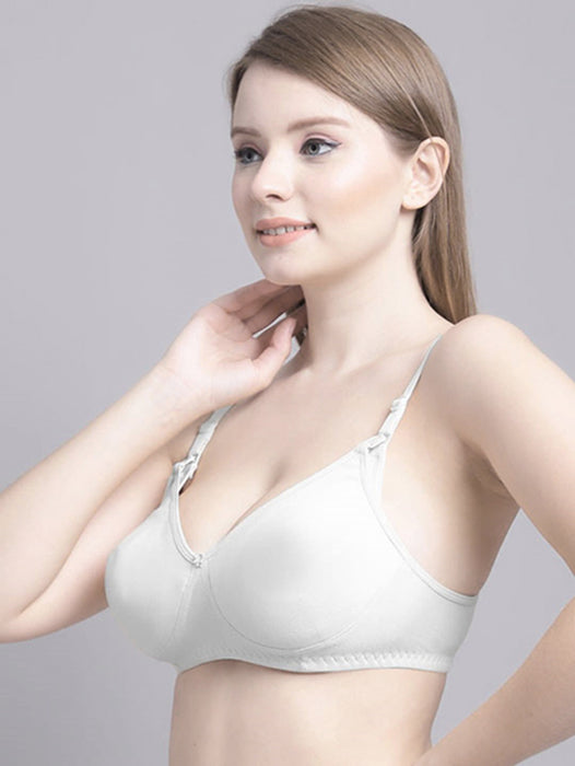 Women White Non-Padded Cotton lycra Fidding Bra