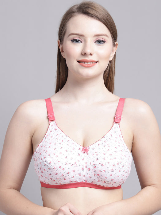 Women Flower Printed Light Pink Regular Bra