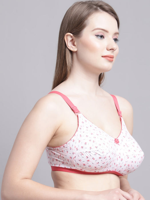 Women Flower Printed Light Pink Regular Bra