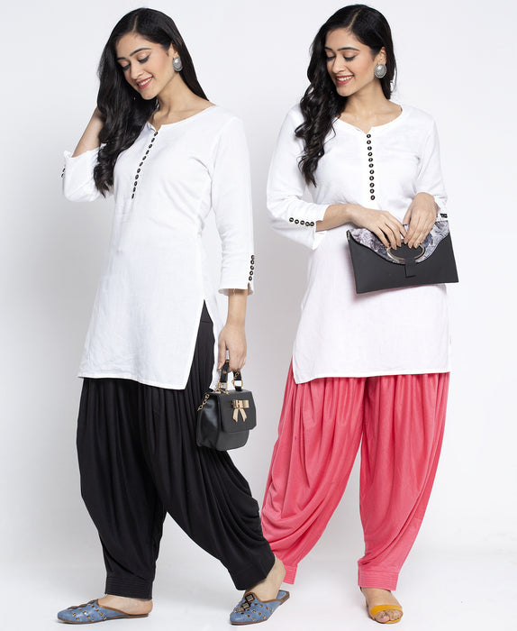 Women Black Gajri Modern Lycra Patiyala salwar