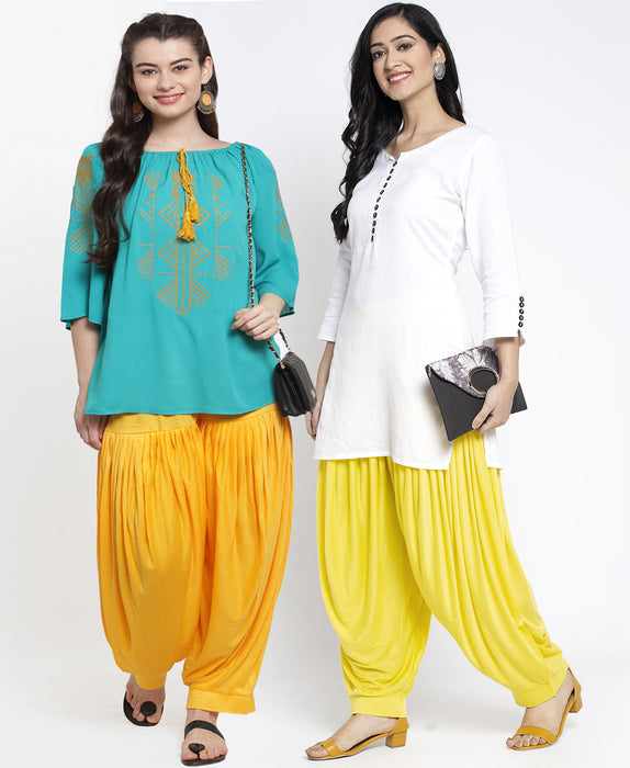 Women Yellow Lemon Modern Lycra Patiyala salwar