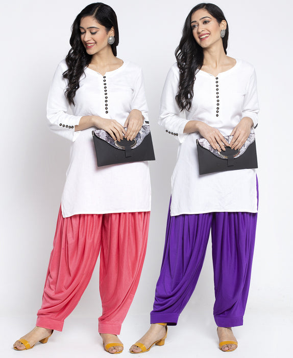 Women Gajri Purple Modern Lycra Patiyala salwar