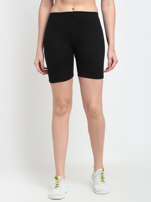 Women Black Navy Four way super commed lycra Cycling Shorts