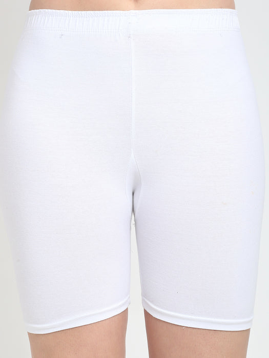 Women White Red Four way super commed lycra Cycling Shorts