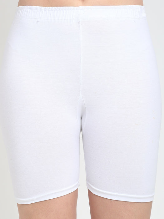 Women White Magenta Four way super commed lycra Cycling Shorts