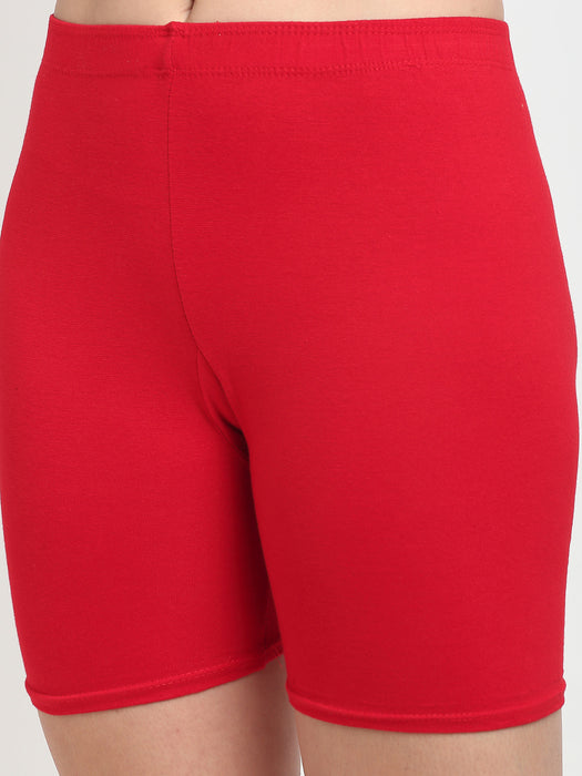 Women Red Navy Four way super commed lycra Cycling Shorts