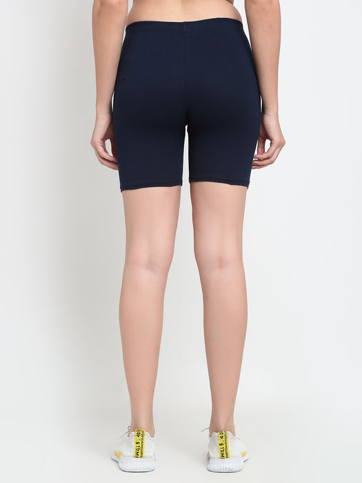 Women Navy Four way super commed lycra Cycling Shorts