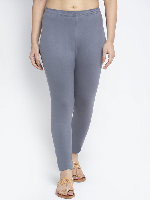 Women Grey Skin Super Combed Cotton Lycra Legging