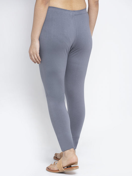 Women Grey Pakistani Green Super Combed Cotton Lycra Legging