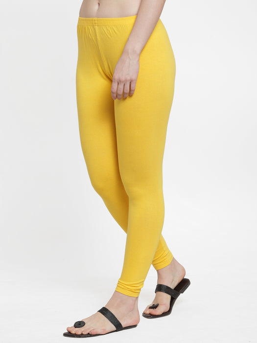Women Yellow Super combod Cotton Lycra Legging