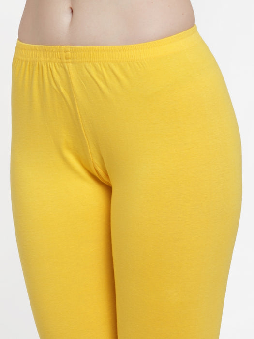 Women Yellow Super combod Cotton Lycra Legging