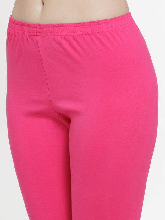 Women Yellow Pink Super Combed Cotton Lycra Legging