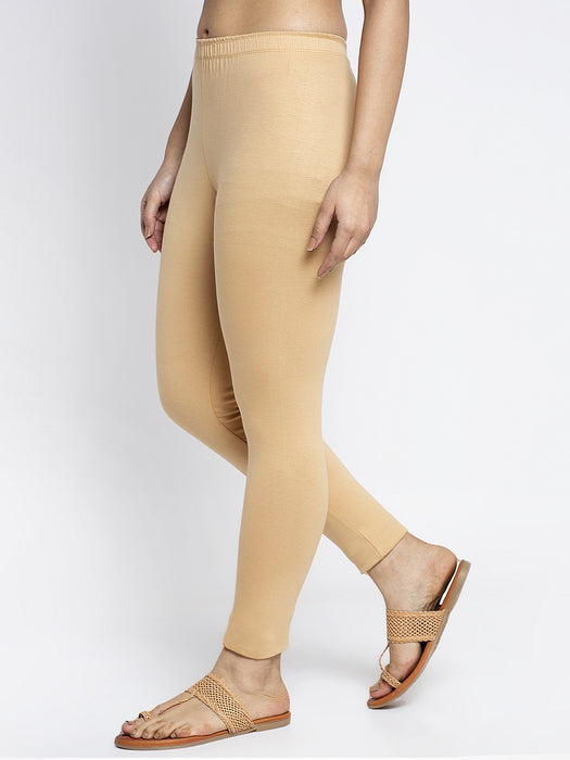 Women Yellow Skin Super Combed Cotton Lycra Legging