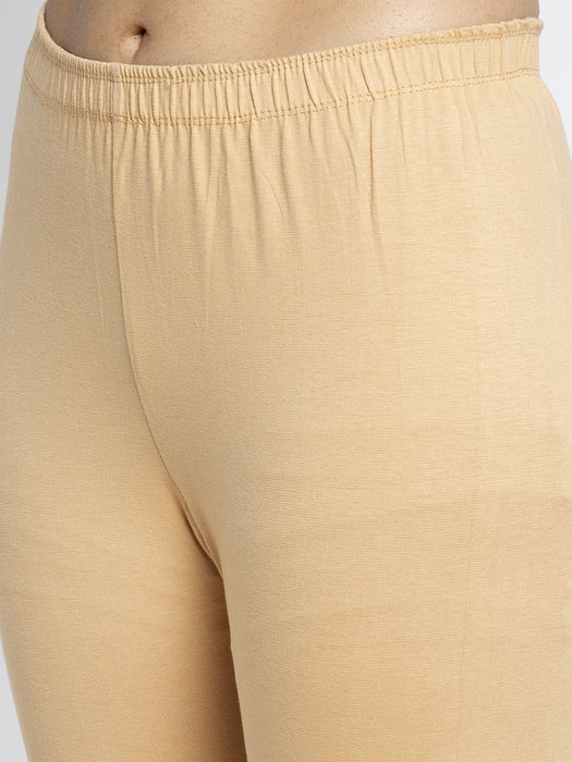 Women Yellow Skin Super Combed Cotton Lycra Legging