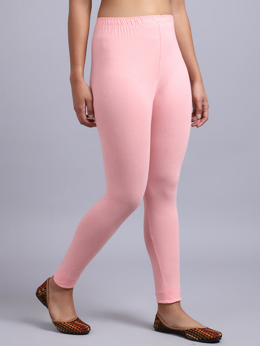 Women Baby Pink Super combod Cotton Lycra Legging