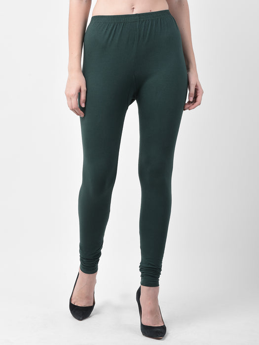 Women Grey Bottle Green Super Combed Cotton Lycra Legging