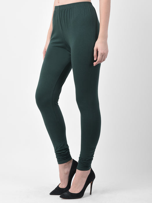 Women Grey Bottle Green Super Combed Cotton Lycra Legging