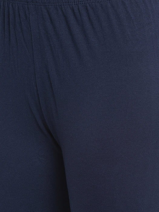 Women Grey Navy Blue Super Combed Cotton Lycra Legging