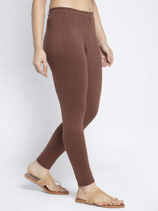 Women Black Brown Super Combed Cotton Lycra Legging