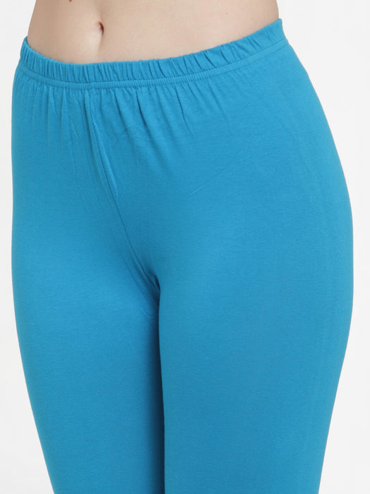 Women Brown Sky Blue Super Combed Cotton Lycra Legging