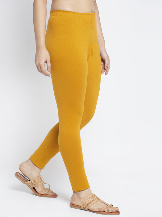 Women Orange Magenta Super Combed Cotton Lycra Legging
