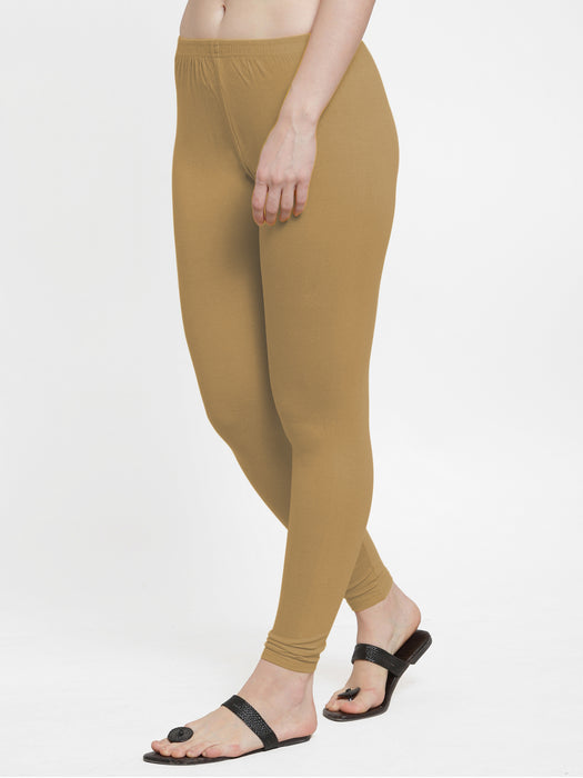 Women Yellow Dark Skin Super Combed Cotton Lycra Legging