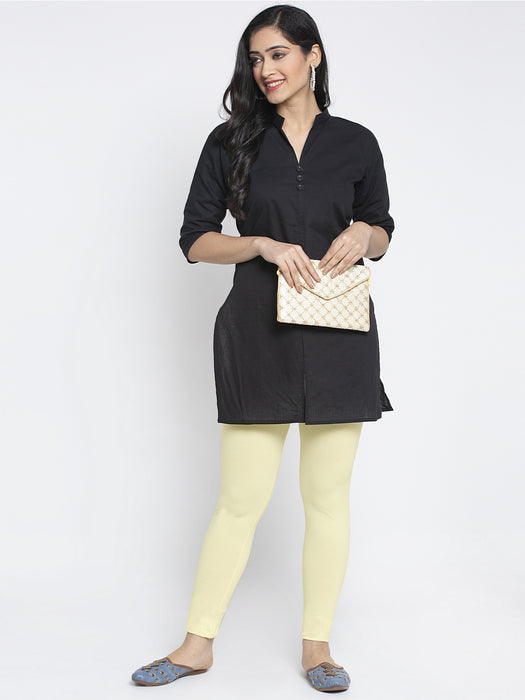 Buy JCSS Cream Cotton Leggings for Women Online @ Tata CLiQ