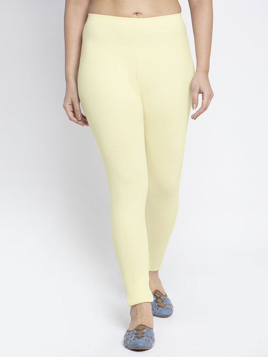 Women Peach Cream Super Combed Cotton Lycra Legging