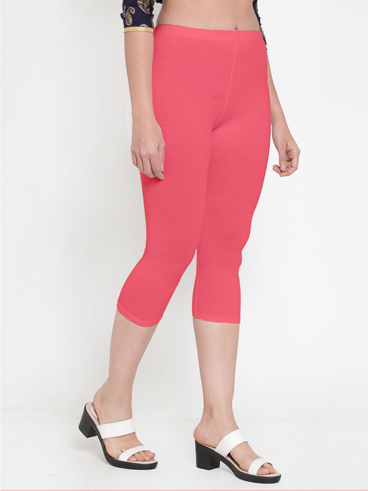 Women Skin Gajri Super Combod Cotton Lycra Capri