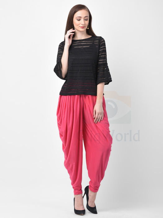 Women Rani Color Modern lycra Dhoti Salwar