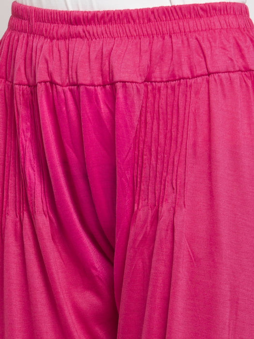 Women Black Pink Viscose lycra Harem Paint