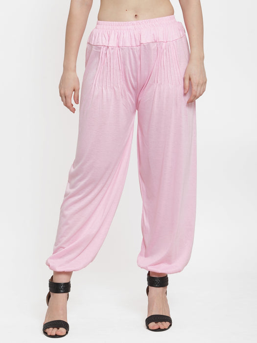 Women L.Pink Modern Lycra Harem Pant