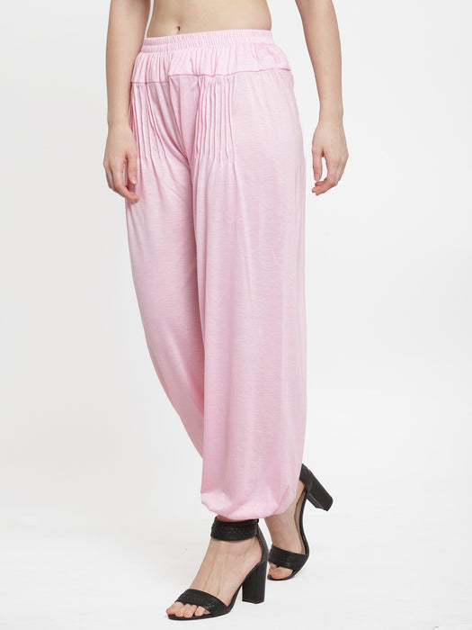 Women L.Pink Modern Lycra Harem Pant