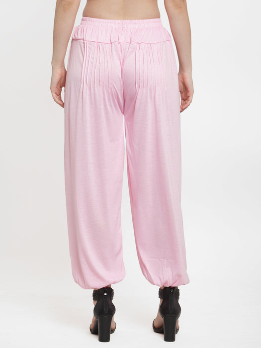 Women L.Pink Modern Lycra Harem Pant