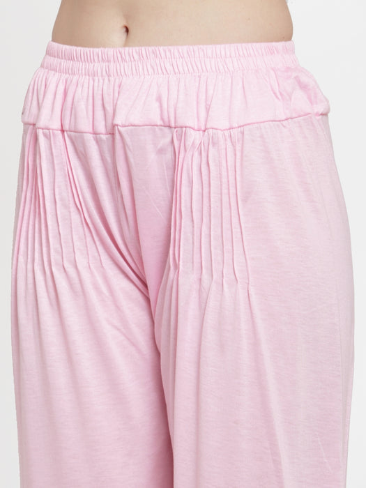 Women L.Pink Modern Lycra Harem Pant