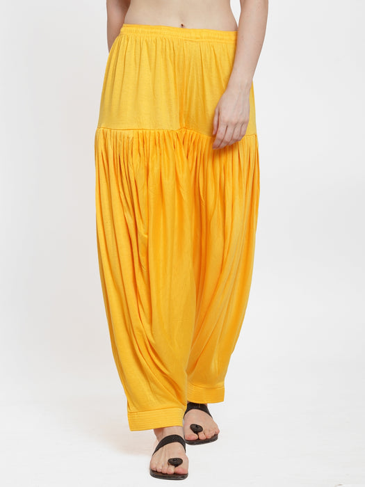 Women Yellow Turquiose Modern Lycra Patiyala salwar