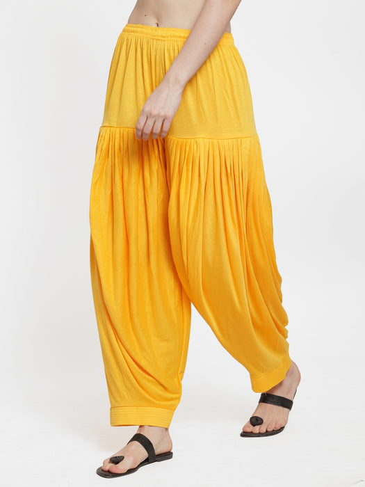 Women Yellow Modern Lycra Patiyala salwar