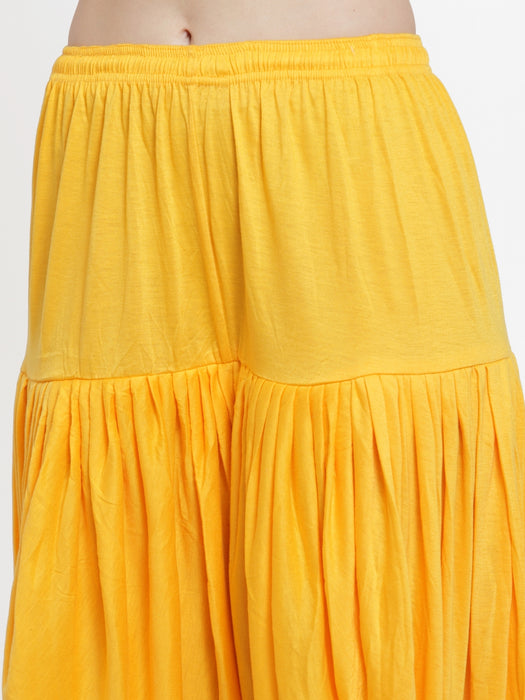 Women Yellow Modern Lycra Patiyala salwar