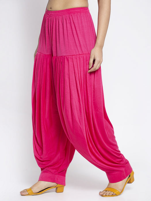 Women Pink Modern Lycra Patiyala salwar