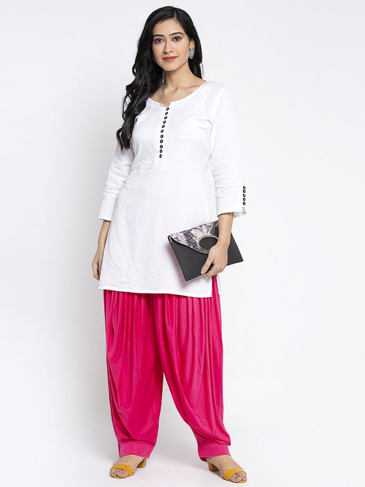 Women Pink Gajri Modern Lycra Patiyala salwar