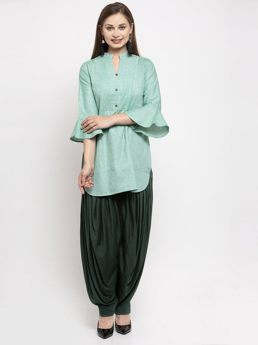 Women Parrot Green Lemon Modern Lycra Patiyala salwar