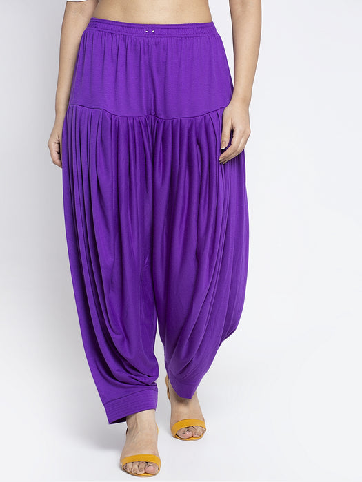 Women Gajri Purple Modern Lycra Patiyala salwar